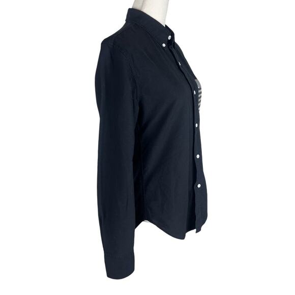 Band of Outsiders Black Button Up Shirt Pocket Patch Collared 100% Cotton Size 2 - Picture 2 of 8